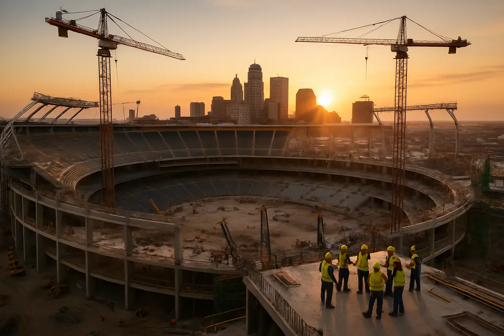 Downtown Royals Stadium site area near city streets and transit routes