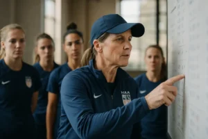 USWNT Roster Updates shown through players training on a soccer field